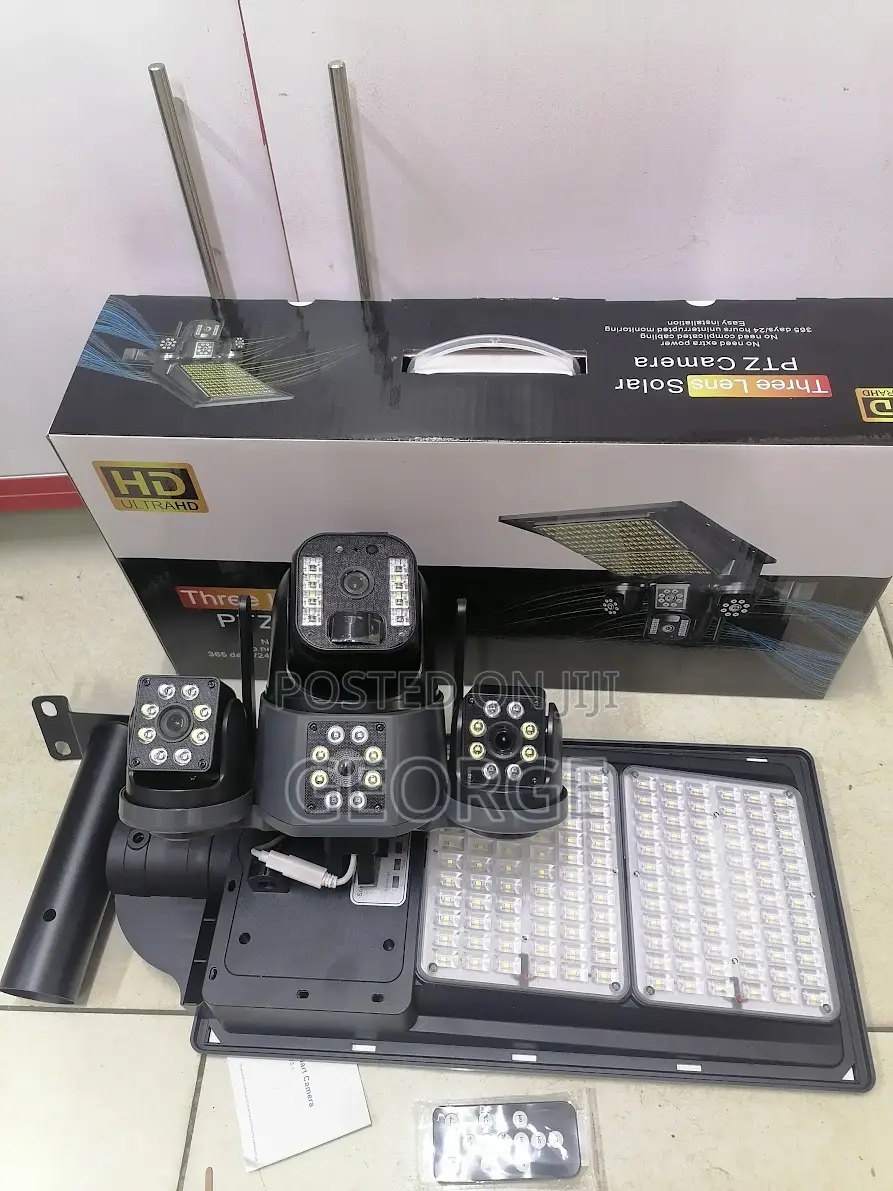 Smart Net!! Triple Lens Len 4g Solar CCTV Camera.