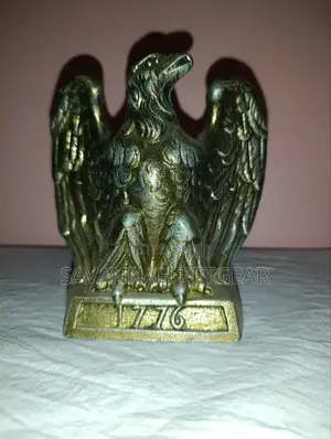 Vintage 1972 Colonial Virginia American Bald Eagle 1776 Brass Bookends
