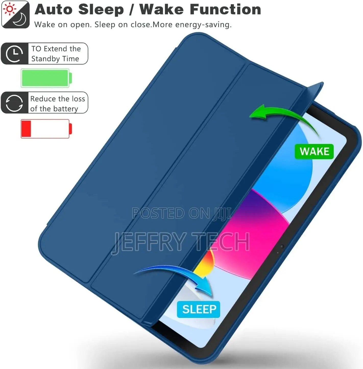 Moncker iPad 10.9 Inch With Pencil Holder,Trifold Stand Smart Case
