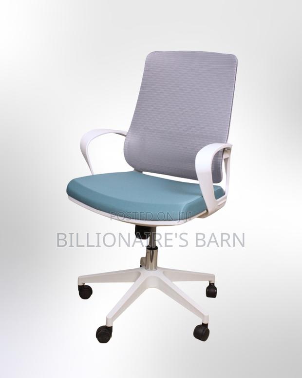 White Ergonomic Mesh Office Chair | Sleek Steel Frame - thumbnail 4