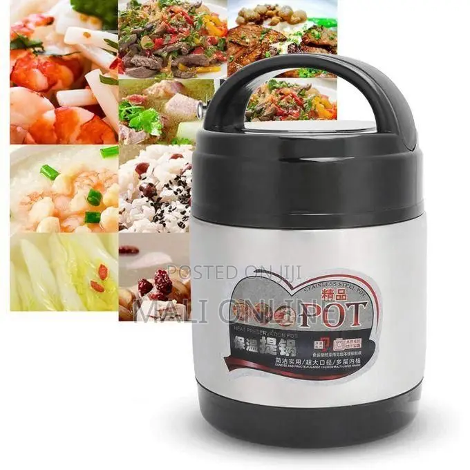 1000ml Stainless Steel Thermos Food Flask 2 Tier Insulated Lunch Box