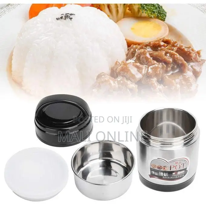 1000ml Stainless Steel Thermos Food Flask 2 Tier Insulated Lunch Box