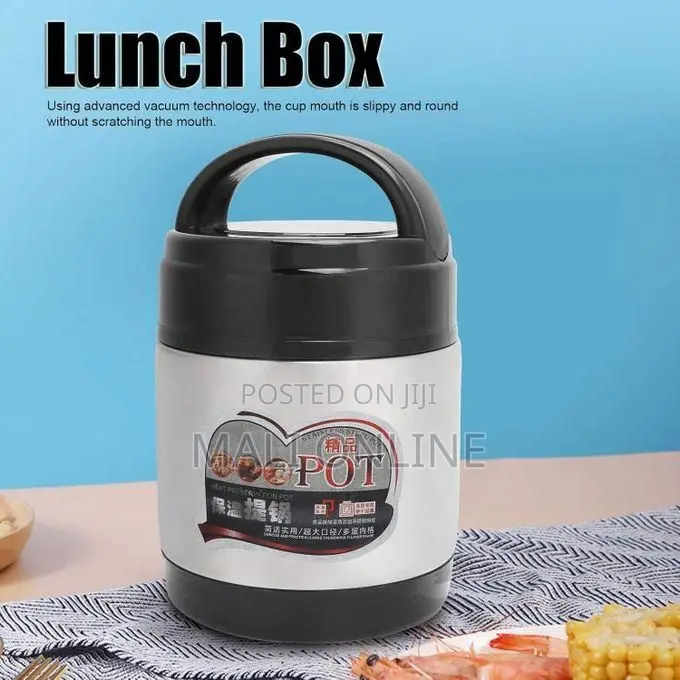 1000ml Stainless Steel Thermos Food Flask 2 Tier Insulated Lunch Box