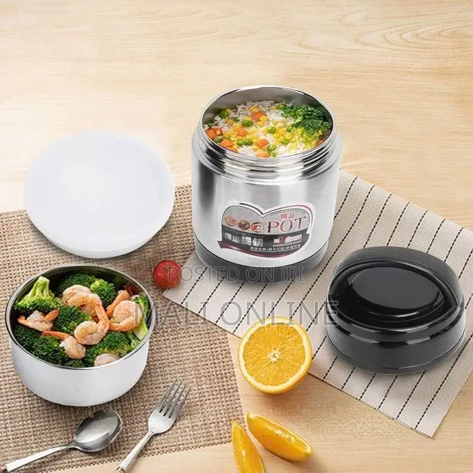1000ml Stainless Steel Thermos Food Flask 2 Tier Insulated Lunch Box