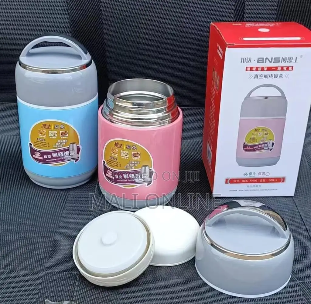 Bns 800ml Stainless Steel Insulated Food Flask Double Wall Lunch Box