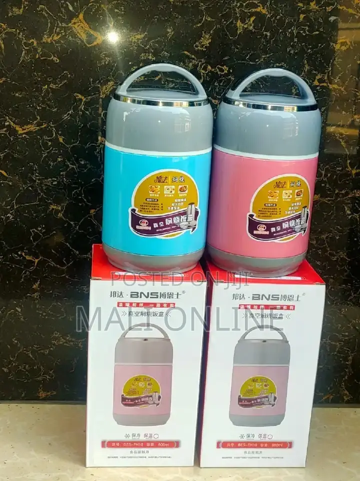 Bns 800ml Stainless Steel Insulated Food Flask Double Wall Lunch Box