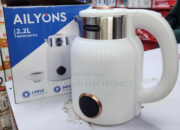 2.2 Litres Ailyons Electric Water Kettle, Cordless Base - White
