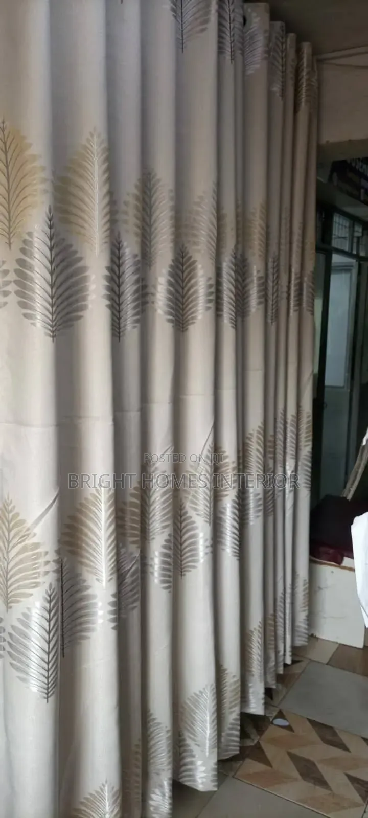 Leave Like Greyish Curtain With Patches
