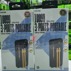 Tecno Tpb-103 *10000mah* Ultra Tank Power Banks With Led Display