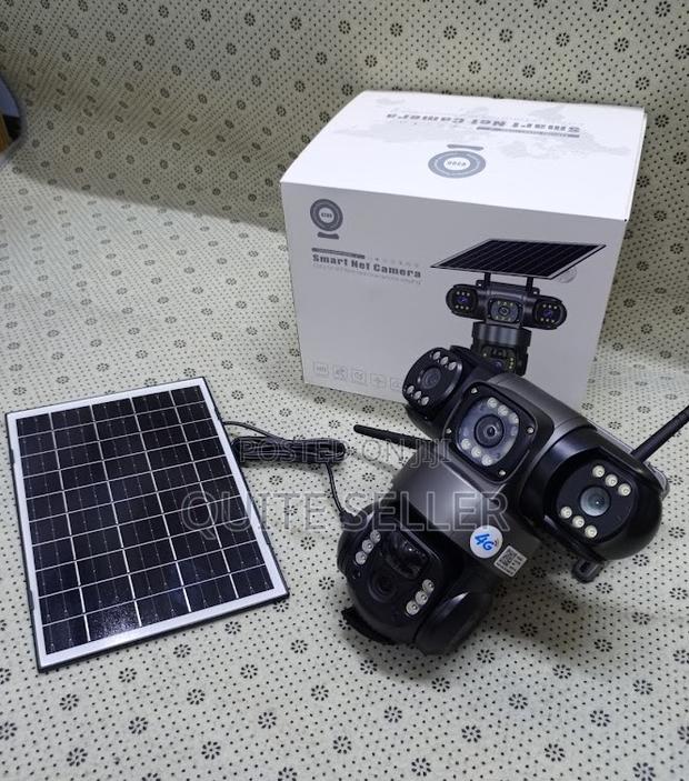 Tripple Lens CCTV Camera 4g Solar Street Light With 4g Simcard