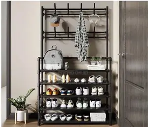 Multifunctional 5 Tier Shoe Rack Organizer, Floor Coat Hat Rack