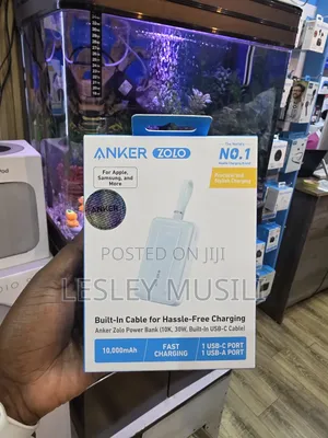 Anker Zolo Powerbank 10000mah 30w Built-in Usb-C Cable