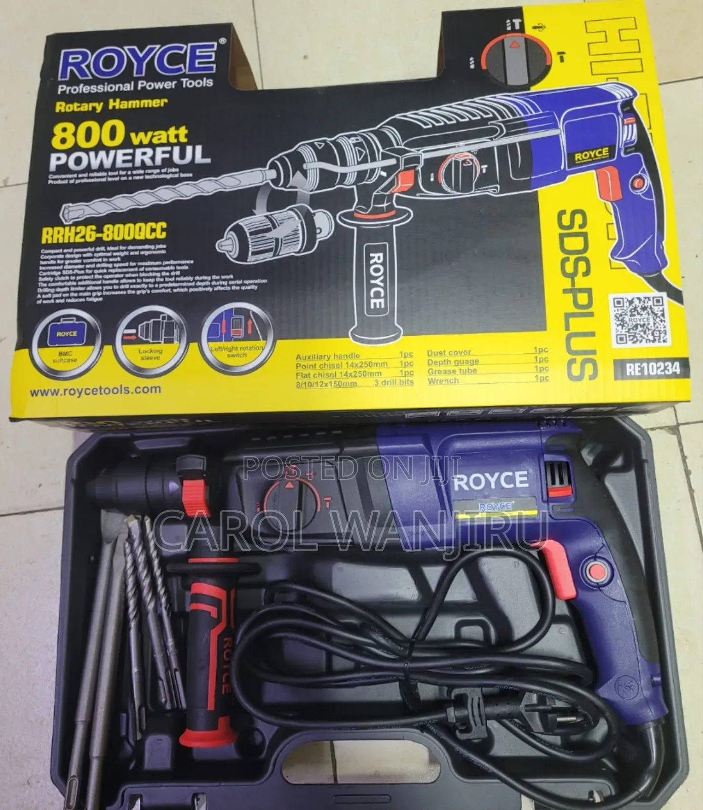 Royce Hilt Drill Machine / Royce Rotary Hammer Drill 800w
