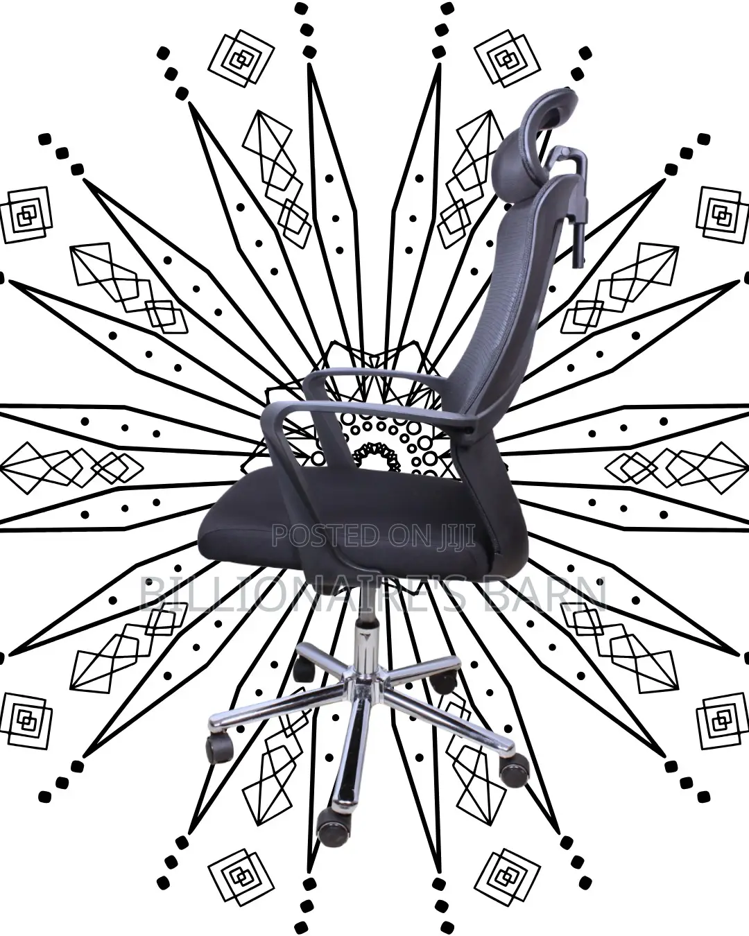 Breathable High Back Mesh Office Chair | Headrest Support