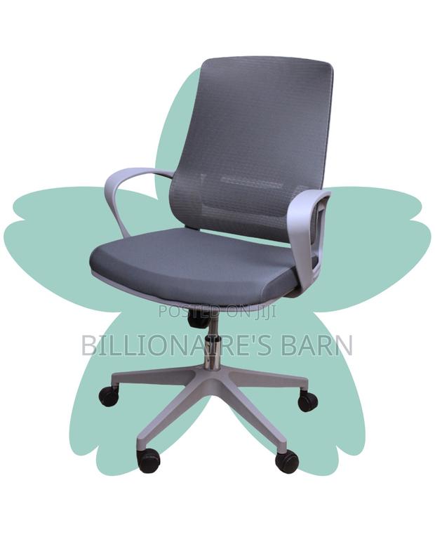 Quiet-Roll Grey Ergonomic Mesh Office Chair | Adjustable Height - thumbnail 3