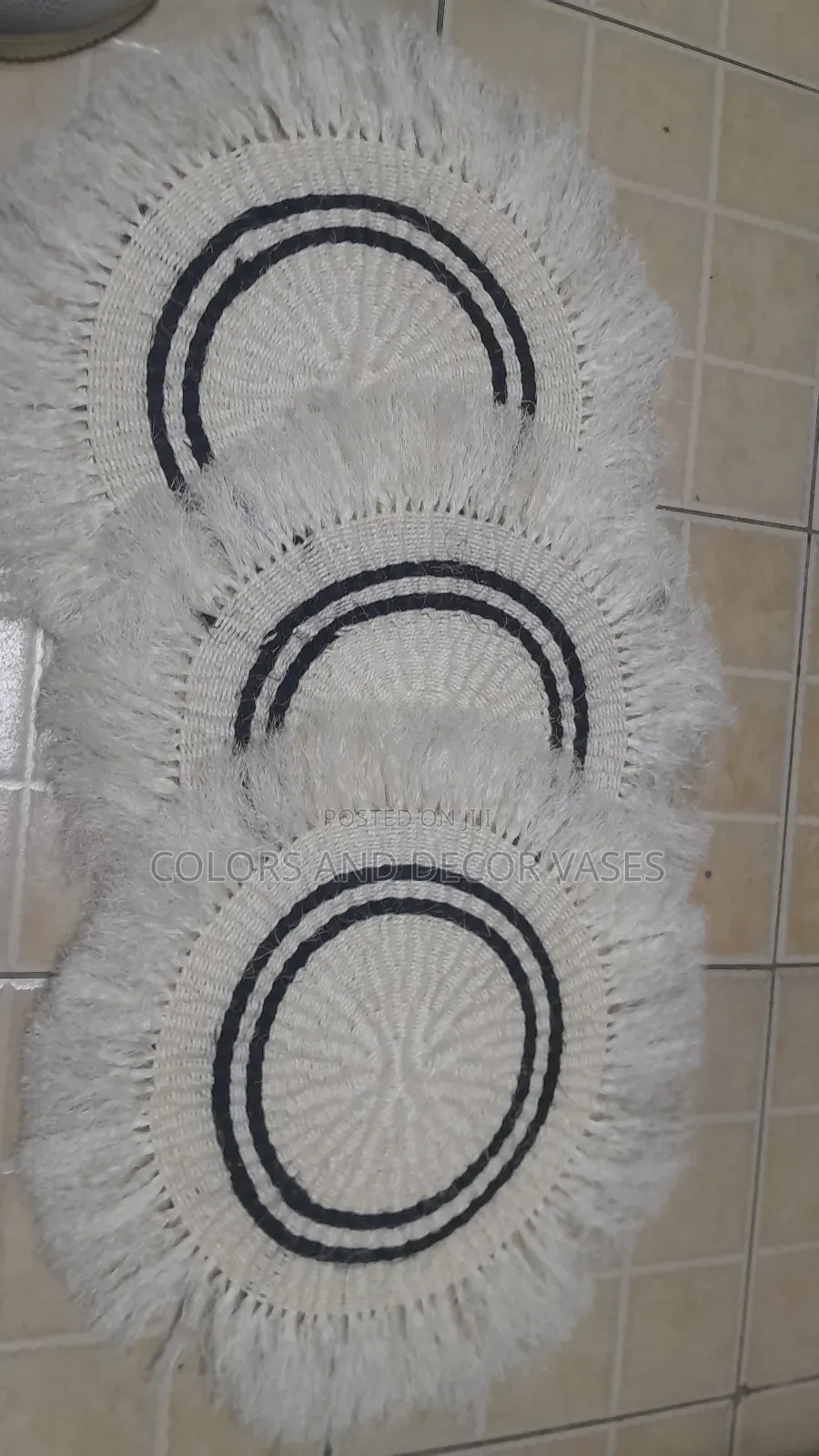 Black Stripped Mats White