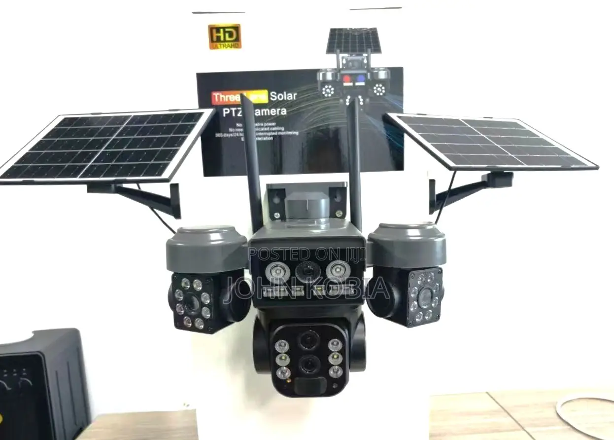 Tripple Lensolar PTZ Camera (Ultra Hd – Solar-Powered Security System)