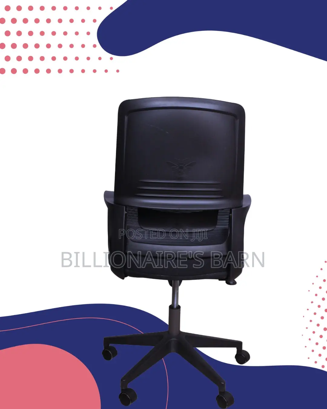 Durable Black Ergonomic Mesh Office Chair | Swivel Base