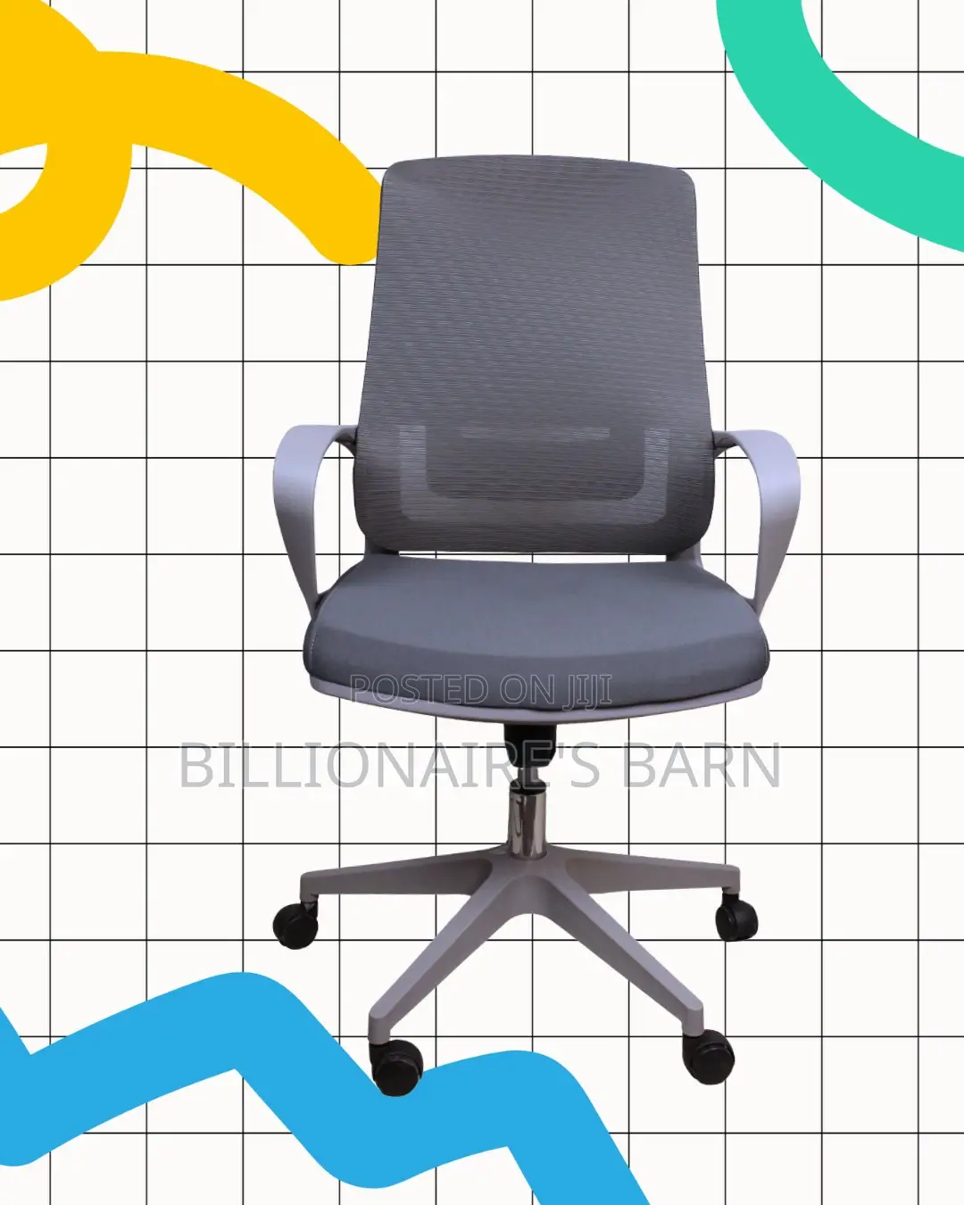 Grey Ergonomic Mesh Office Chair (Comfy) — Only a Few Left