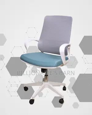 Breathable White Ergonomic Mesh Office Chair — Strong Stable Base