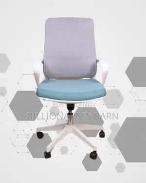 Breathable White Ergonomic Mesh Office Chair — Strong Stable Base