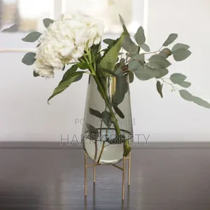 *Nordic Modern Creative Glass Vase With Metallic Stand*
-