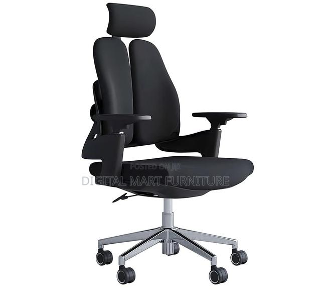 Office Chair: Black Modern Midback Office Chair - thumbnail 2
