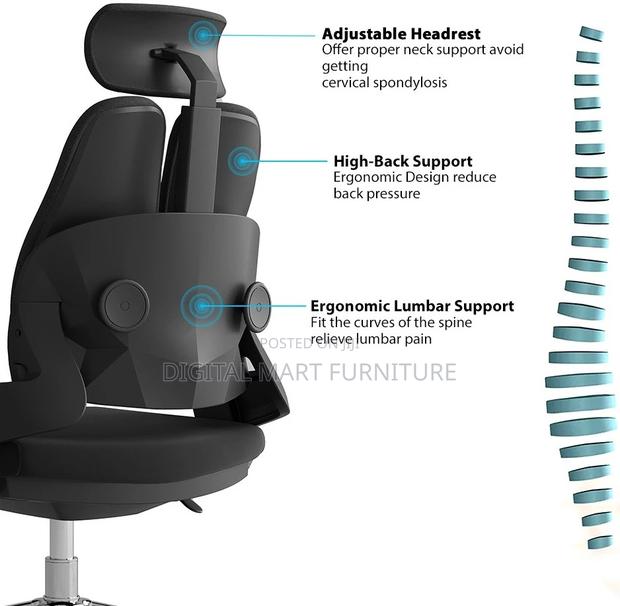 Office Chair: Black Modern Midback Office Chair - thumbnail 3
