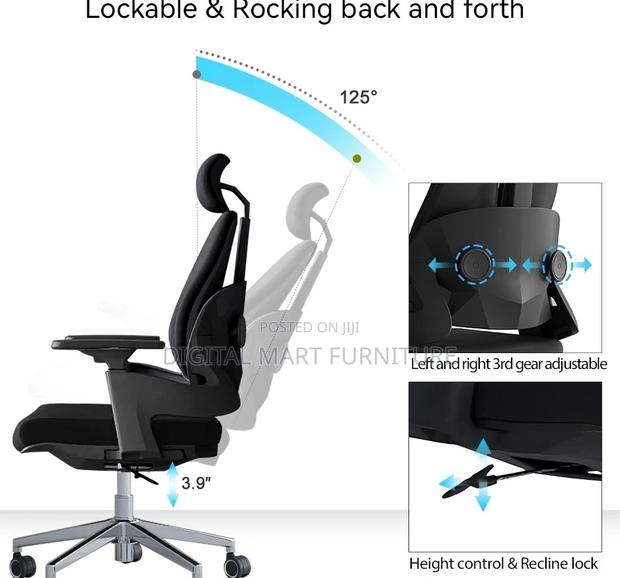 Office Chair: Black Modern Midback Office Chair - thumbnail 4