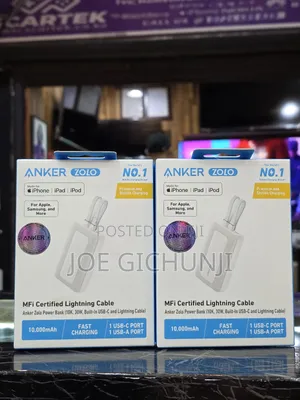 Anker Zolo Power Bank (10k, Built-in Usb-c And Lightning Cable)