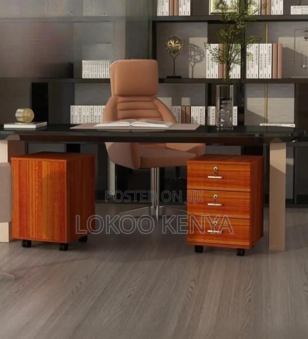 Office Cabinet: 3-Drawer Horizontal Wooden File Cabinet