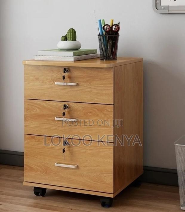 Office Cabinet: 3-Drawer Horizontal Wooden File Cabinet - thumbnail 4