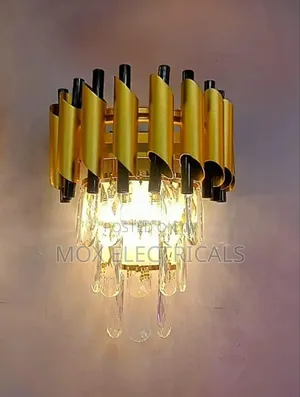 Aurora Lights Wall-Mounted Crystal Chandelier With Golden Frame