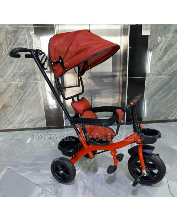 Tricycle With a Canopy and a Parent Push Handle.