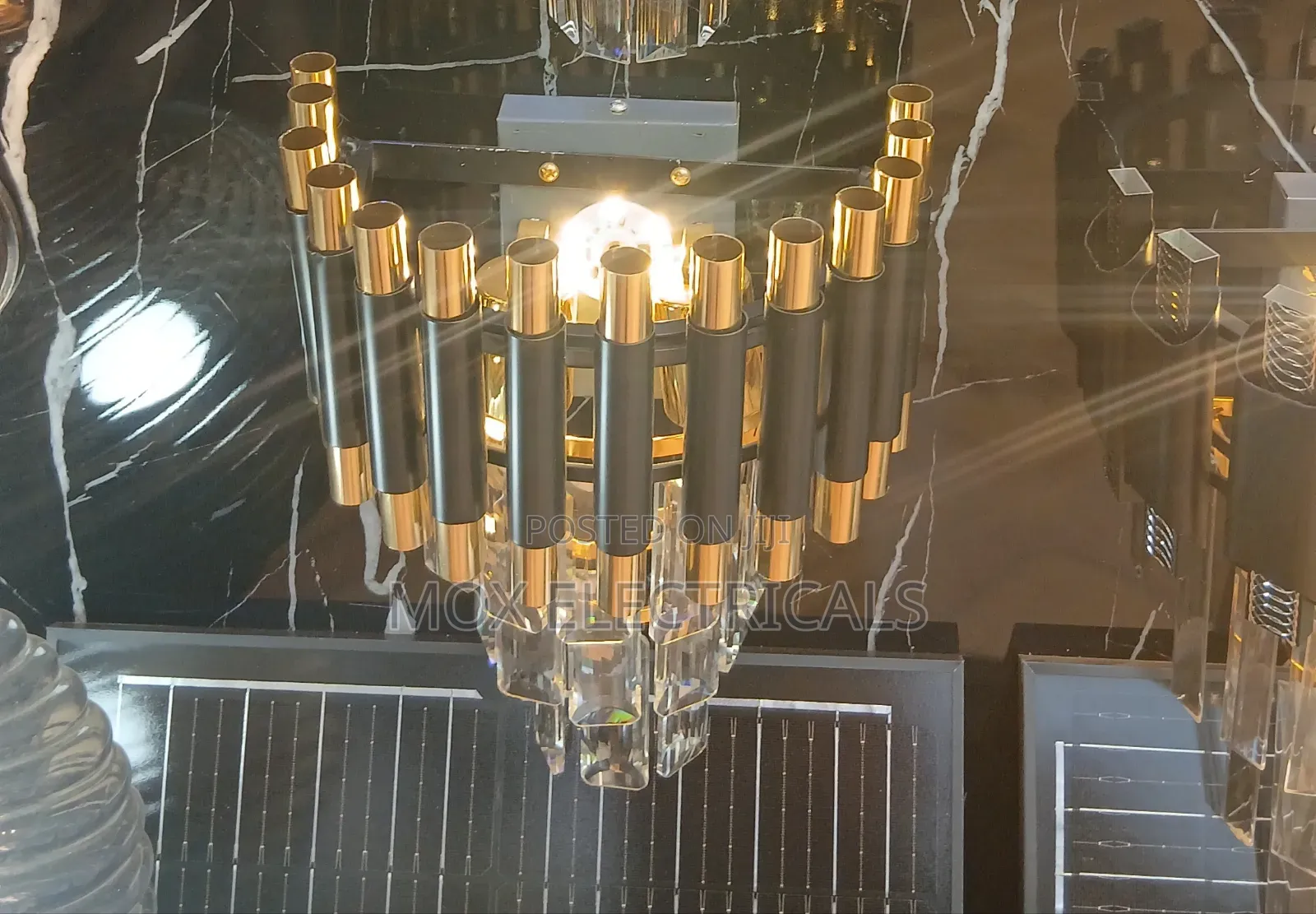 Twixle Black and Golden Metal Lamp Wall Light for Living Room