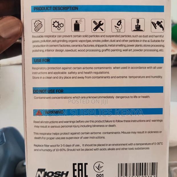 Respirators Gas Dust Masks Vaultex Half Face Mask Niosh Reusable Best - thumbnail 9