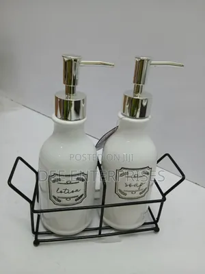 Soap and Lotion Dispenser Set With Stand