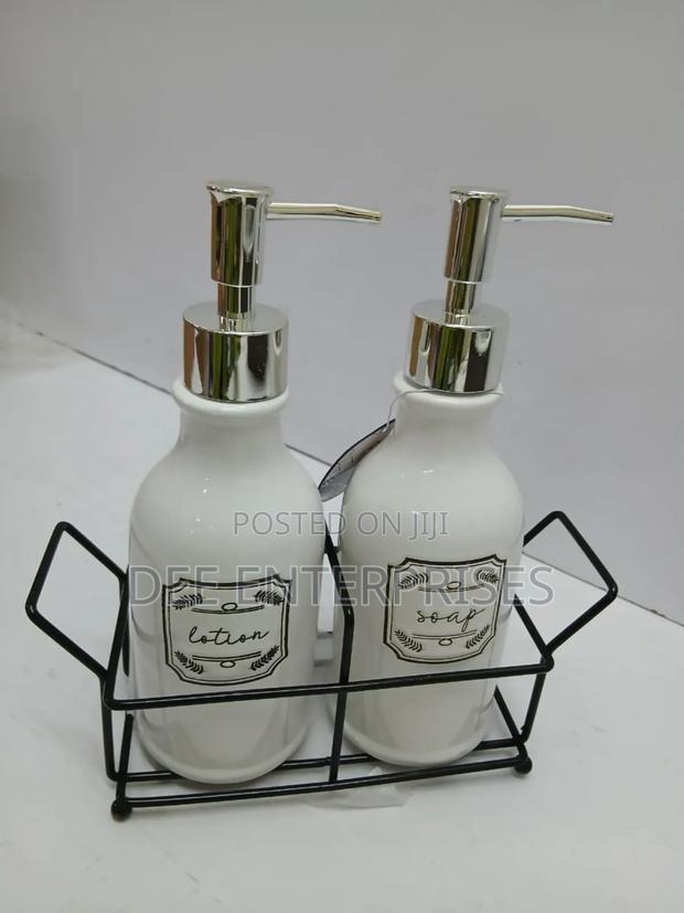 Soap and Lotion Dispenser Set With Stand