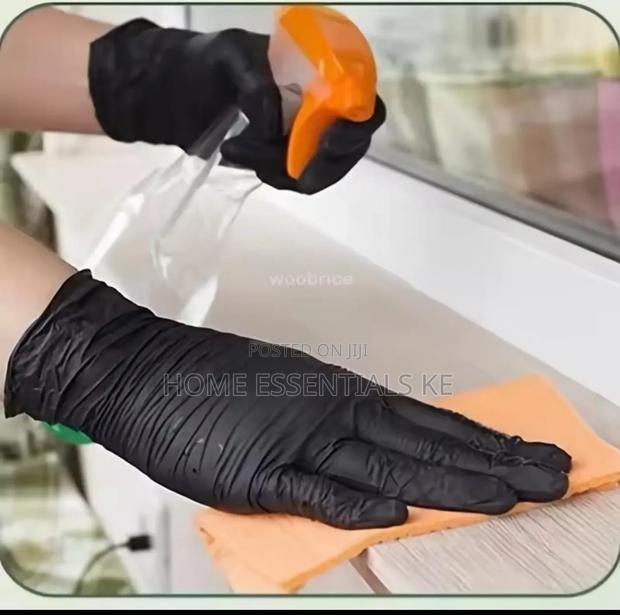 Food Grade Disposable Black Kitchen Gloves 100pcs - thumbnail 2