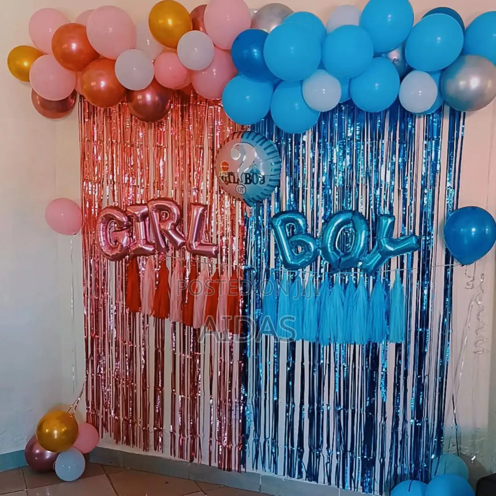 Diy Gender Reveal Backdrop Decoration Set – Boy or Girl Party Setup