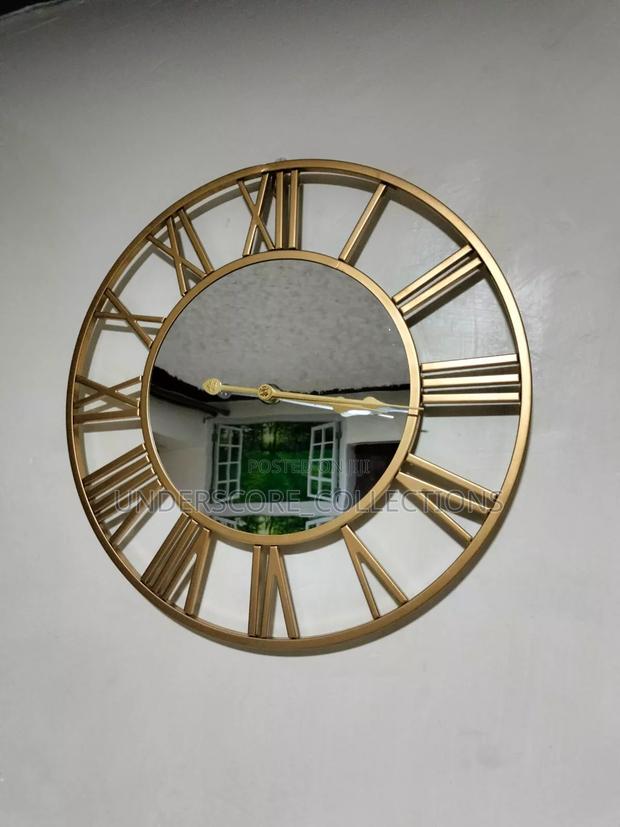 Creative Wall Clock Metal With Mirror*