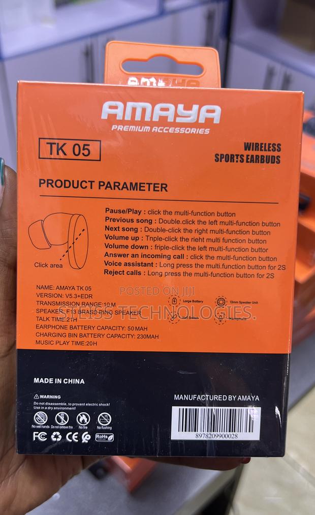 Tk05 White Amaya Earpods - thumbnail 4