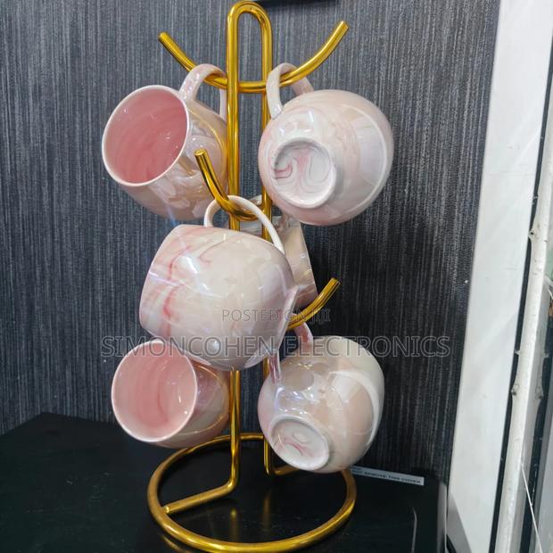 6pcs Marble Pink Pot Mugs