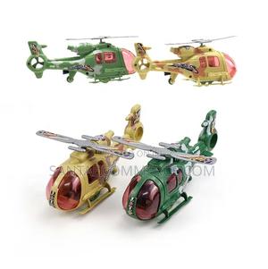 Kids Pull String Army Helicopter Military Toy - thumbnail 2
