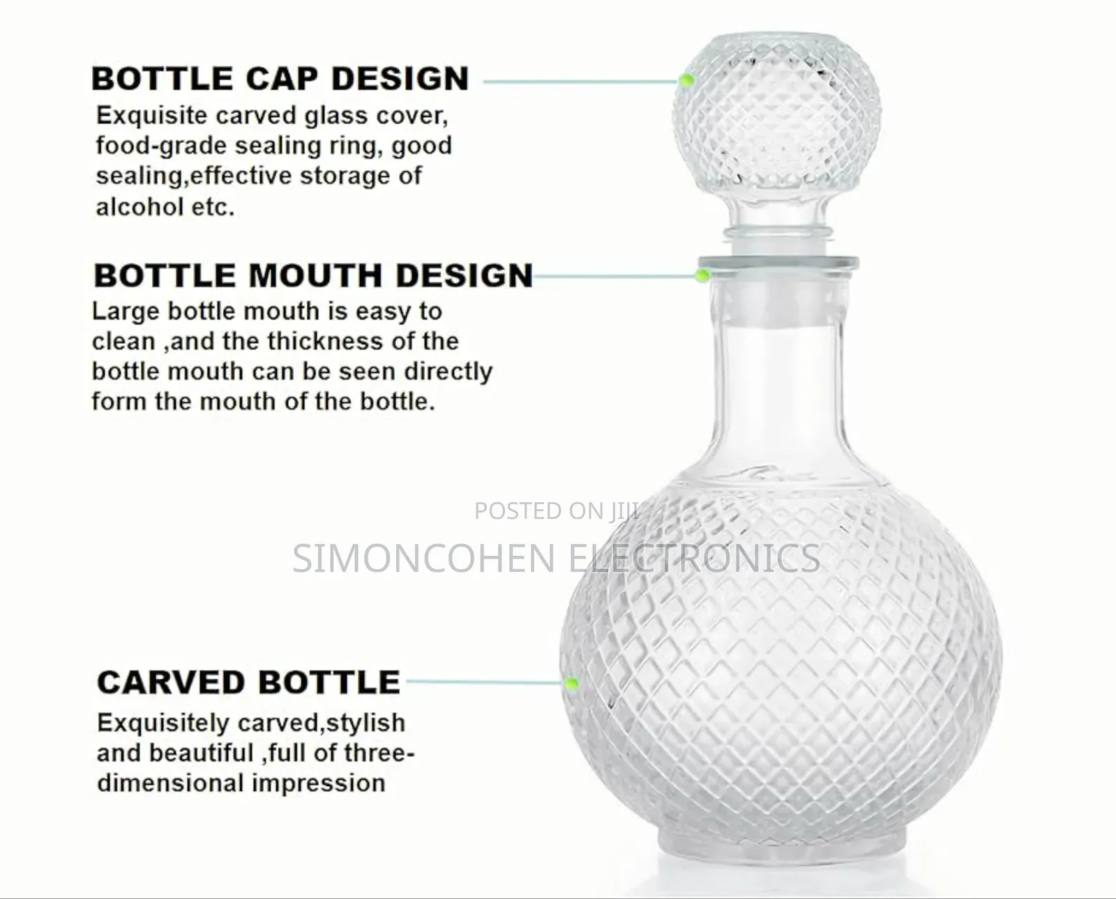1l Thick Whisky Bottle