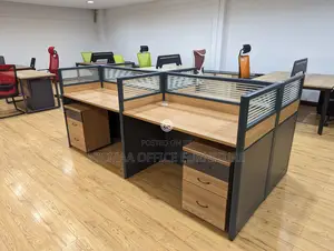 Frosted Glass Partition Storage Drawers Workstation