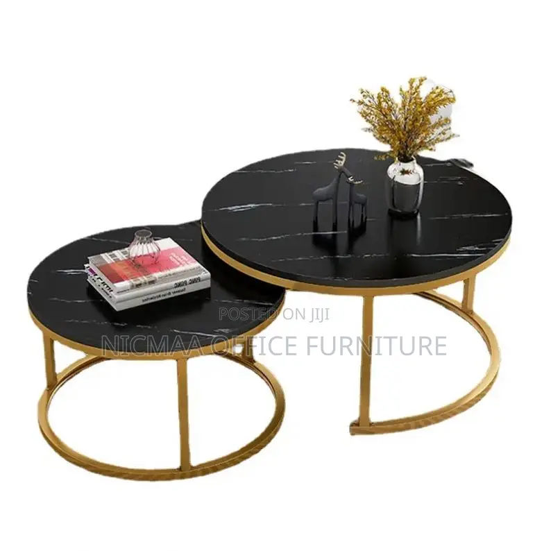 2-Piece Modern Marble Coffee Table Set
