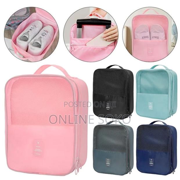 Multipurpose Portable Travel Shoe Storage Bag-3 Layer Organizer Pouch - thumbnail 2