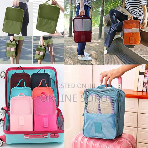 Multipurpose Portable Travel Shoe Storage Bag-3 Layer Organizer Pouch - thumbnail 3