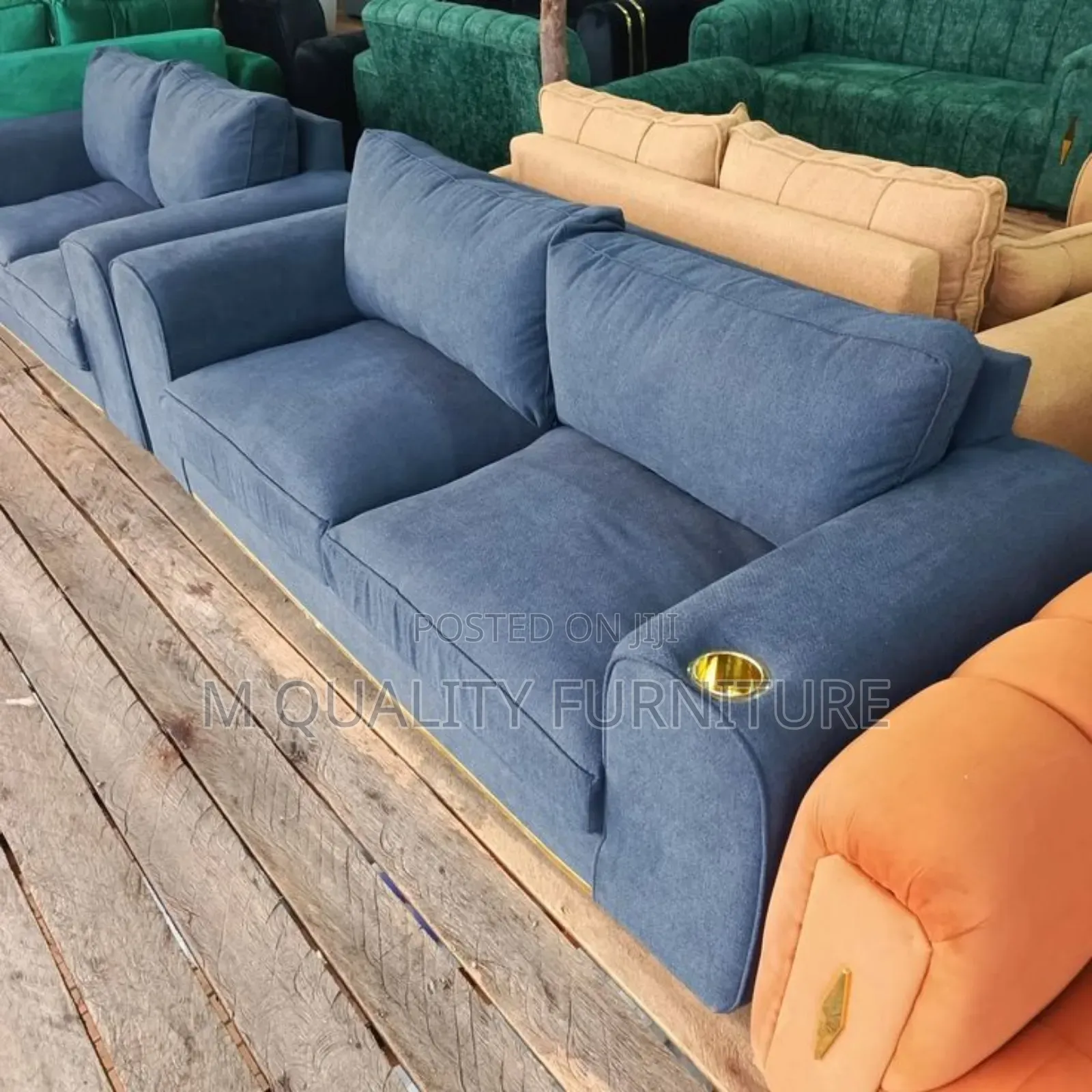 Blue 5 Seater Sofas With Cup Holders